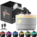 Vapor Cannon 加湿器 7色 LEDキャノンブラストアロマ加湿器 2モード キャノン ディフューザー アロマディフューザー デスクトップ 寝室 自宅 オフィス用 (ホワイトUSB(エッセンシャルオイルなし)