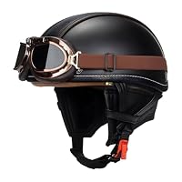 Vintage Deutscher Motorrad-Halbhelm – Jethelm Retro Mit Sonnenbrille, ECE/DOT, Leicht, ABS/EPS
