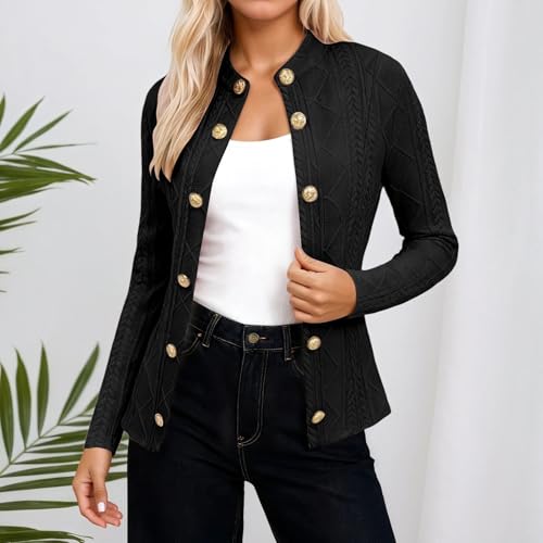 Jersey de cuello alto ajustado para mujer con elegantes botones 2
