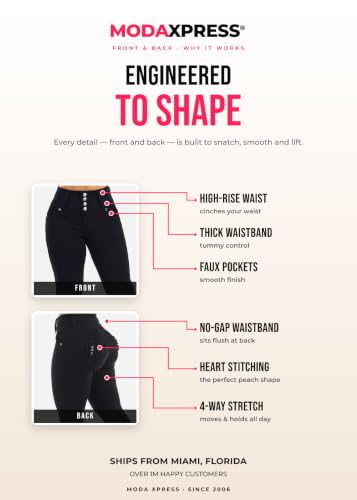 Image of Moda Xpress Women's Butt Lifting High Waisted Bootcut Jeans - Stretchy, Comfortable Flare Jeans in Junior Size Vintage Style