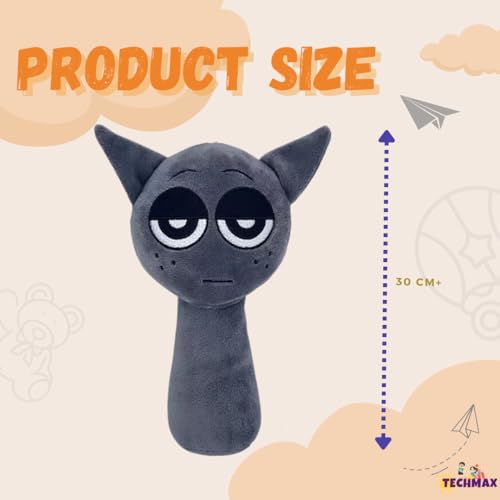 Image of Customized Text Grey Sprunki Plush Toys