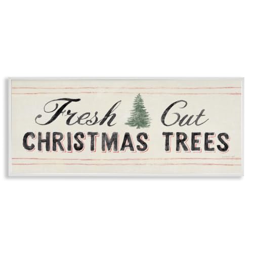 Vintage Christmas Trees Rustic, 10 x 24 Inch Framed Giclée Print