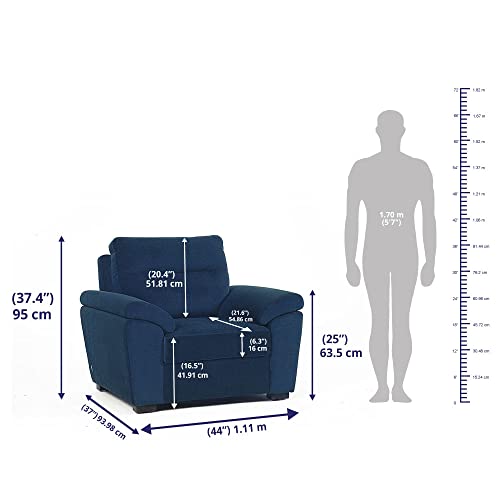 Image of Wakefit Sofa Set | 3 Year Warranty | Sofa 4 Seater, 4 Seater Sofa for Living Room, Wooden Sofa Set, Sofa Set 2+1+1 Seater - Lounger(Malphino : Cobalt Blue)