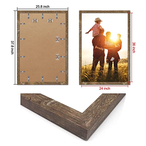 Ckcy 24X36 Poster Frame, Rustic Picture Frames 24 X 36, Large Photo/Puzzle Frame 24 By 36, Vintage Gallery Frames Set 24X36 Inch, Wall Hanging Ready, 2 Pack #TOP1