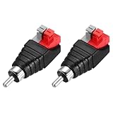 Couleur: Noir; Taille: 45mm x 15.5mm x 18.5mm/ 1.69x0.59x0.75 pouce(L*L*H); Tension nominale: DC50V; Matériau: Plastique, métal nickelé; Dans l'emballage: 2 adaptateurs RCA vers câble pour haut-parleur.