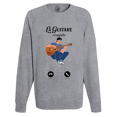 Sweat shirt homme la guitare m'appelle en coton pour passionnés de musique