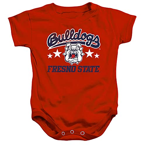 Fresno State Bulldogs Official Bulldogs Unisex Infant Snap Suit for Baby,Red, 6 Months