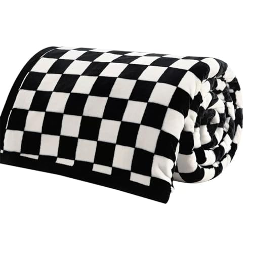 Cuadros Plaid Manta, Coral Terciopelo Oficina Cubierta Manta para Sofá Cama, Plaid Manta Decorativa, Acogedor Felpa Suave Y Cálido Adecuado para El Invierno (Color : Zwart, Size : 150 * 200cm)