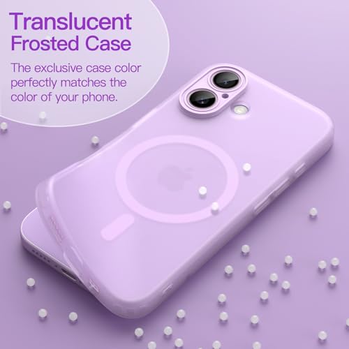 Image of JETech Magnetic Matte Case for iPhone 17, Purple | Compatible with MagSafe, Translucent Frosted Soft TPU Cover, Anti-Yellowing, Anti-Fingerprint, Shockproof