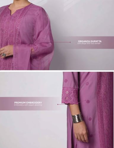 Image of Amazon Brand - Myx Women Embroidered Kurta Set with Duppatta (Available in Plus Sizes)