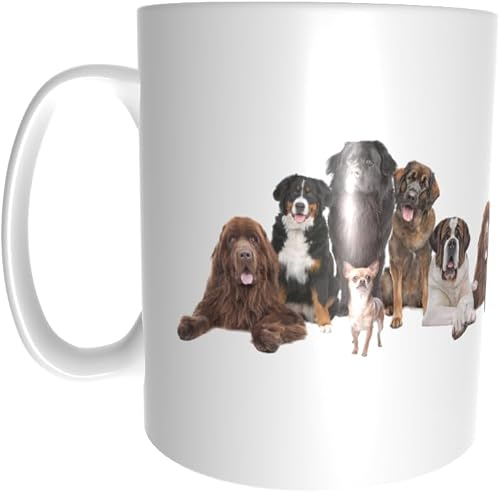 Pandok White Ceramic Mug - Animals - Pets : Picture Of Lots Of Dogs - Single Mug