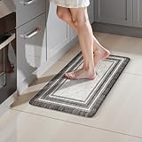 Picture of KIMODE Anti Fatigue Kitchen Mat, 17.3"x29" Cushioned Kitchen Rug, Non Slip Waterproof Kitchen Floor Mat, Farmhouse Comfort Standing Mat for Laundry, Office, Sink, Desk Grey