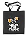 Produktbild Shirtstreet24 What The Truck, Skateboard Longboard Natur Stoffbeutel Jute Tasche (ONE SIZE), Größe: onesize,schwarz natur