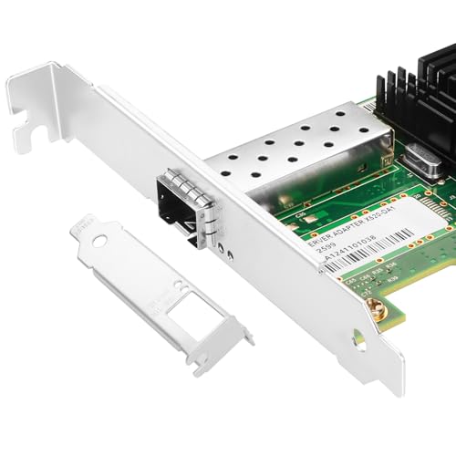 Image of Vogzone 10Gb PCI-E NIC Network Card for Intel X520-DA1 / E10G42BTDA,100MbE /1GbE /10GbE Single SFP+ Port, with Intel 82599EN Chip,10GbE PCI Express 2.0 X4 Ethernet Adapter Support Windows /Linux /VMware