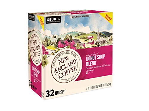 New England Coffee New England Donut Shop Blend Light Roast K-Cup Pods 32 Ct. Box #TOP3