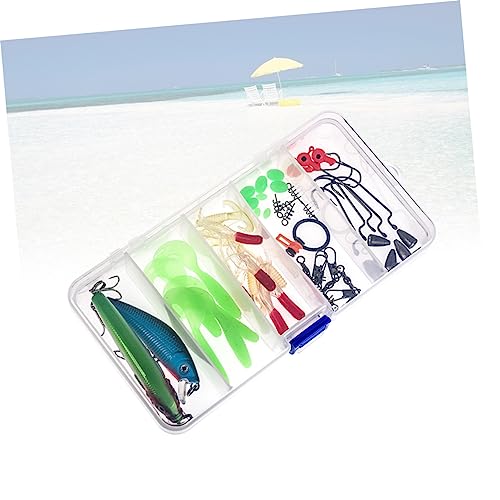 INOOMP 52 Pçs Conjuntos De Caixa Conjunto De Equipamentos De Pesca Iscas De Água Doce Conjunto De Is