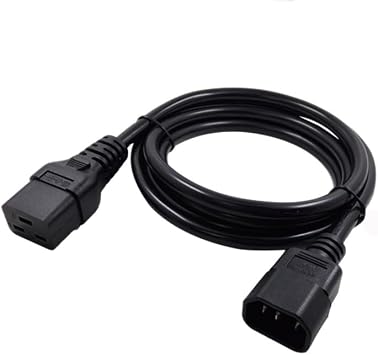 Toptekits Heavy-Duty C14 to C19 Power Cord Plug for Servers and Computers; IEC C14 to C19 Computer Cable Replacement, IEC Power Cable, 14AWG, UL Listed, 1m/3.3ft