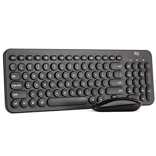 Wireless Keyboard and Mouse Combo-Rii RK905 2.4Ghz Full-size Ultra-slim Compact Keyboard and mouse for Raspberry Pi, PC/Smart TV, Windows 10 / 8 / 7 / Vista / XP, Laptop