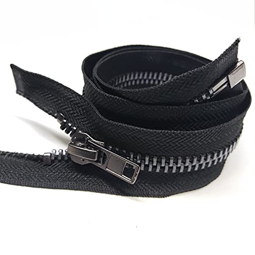 Leekayer 36 Inch Metal Zippers for Sewing Crafts #10 Separating Jacket Zipper Black Nickel 91.4 cm Replacement Zipper for DIY Handmade Repair Coats Dress Bag Vest Heavy Duty