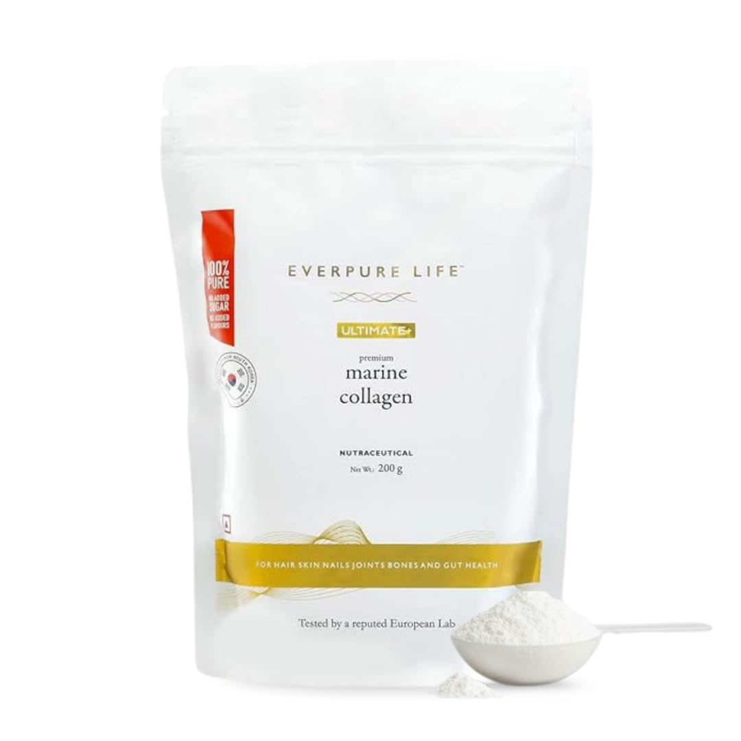 [BRSW2C32AF4BQDI3] Ultimate+ Marine Collagen Powder (200g) | Hydrolysed Korean Supplement Peptides Type I & III for Skin, Hair, Nails & Bones | Clinically Proven | No Added Sugar & Unflavoured