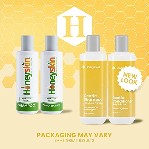 Honeyskin Hair Growth Shampoo And Conditioner Set With Coconut Oil, Manuka Honey & Aloe Vera - Hair Care For Dry & Sensitive Scalp - Sulfate Free Shampoo And Conditioner For Color Treated Hair (4Oz) #TOP1