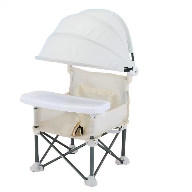 TINSY Portable Baby Beach Chair with Umbrella | Compact Folding Design | Outdoor Comfort Seat | Lightweight Kids Chair | Stable Frame | Travel-Friendly | Polypropylene | White-image-11