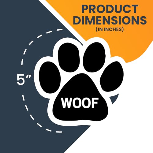 Image of Woof Pawprint Car Magnet 5 Inch 2 Pack, Dog Lover Gift, Made in USA