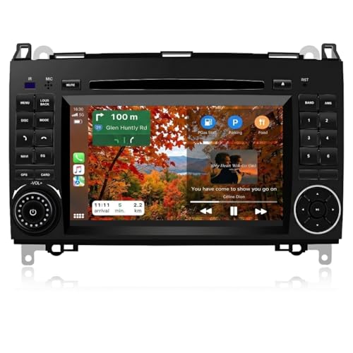 Radio Coche Android de 7'' para Mercedes Benz B200 W169 W245 W639 Sprinter Vito Viano, CarPlay con Cable, Android MirrorLink, Navegación GPS, Bluetooth, WiFi, FM, SWC, Reproductor CD, 2+32G