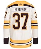 adidas Boston Bruins Bergeron #37 Cream Alternate Primegreen Authentic Player Jersey (US, Alpha, Large, Regular, Regular, Beige)