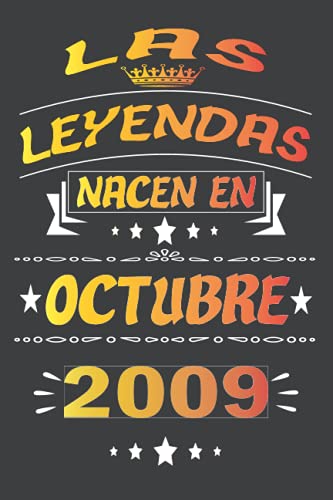 Las Leyendas Nacen En Octubre 2009: cuaderno de cumpleaños 12 años | Regalo de cumpleaños de 12 años para mujer, hombre, madre, padre, Niñas y Niños, 15.24x22.86 cm