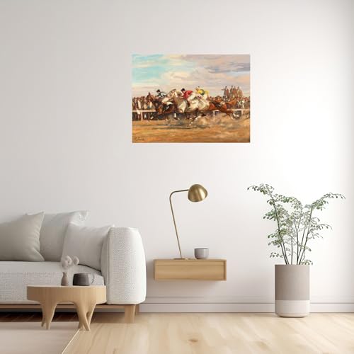 Affiche de Course de Chevaux par Angelo Jank 100x75 cm impression papier de qualité