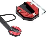 YMYQF Extension de Béquille Latérale Moto pour Honda F6C Valkyrie 2015 2016 2017 2018 2019, Antidérapant Aluminium Pied Support Latéral Agrandir Pad, Béquille Moto Pad,Red