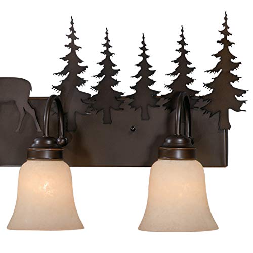 Bryce 4 Light Bronze Rustic Deer Bathroom Vanity Fixture #TOP3