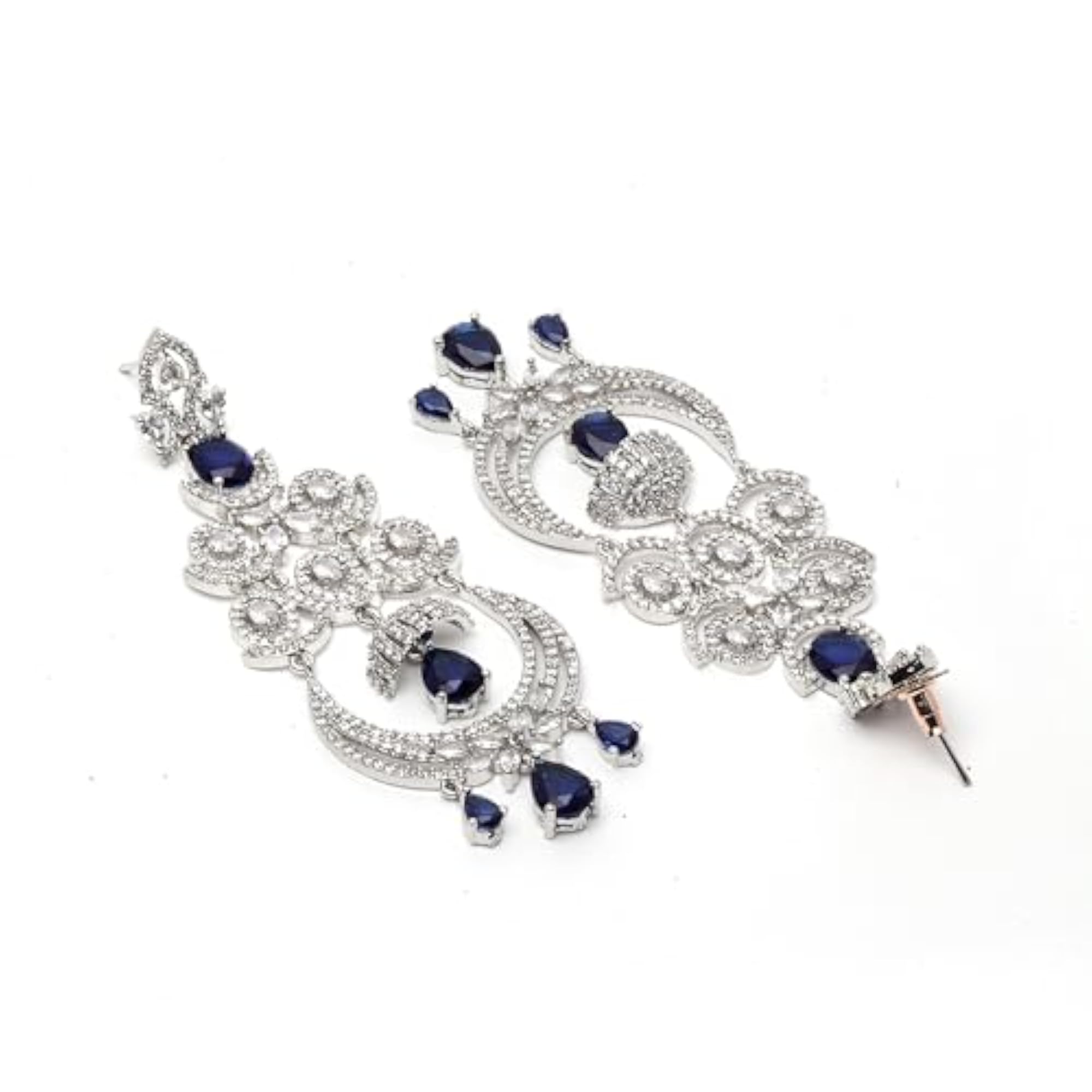 Floral Shaped Diamond Dangle Chandelier Earring