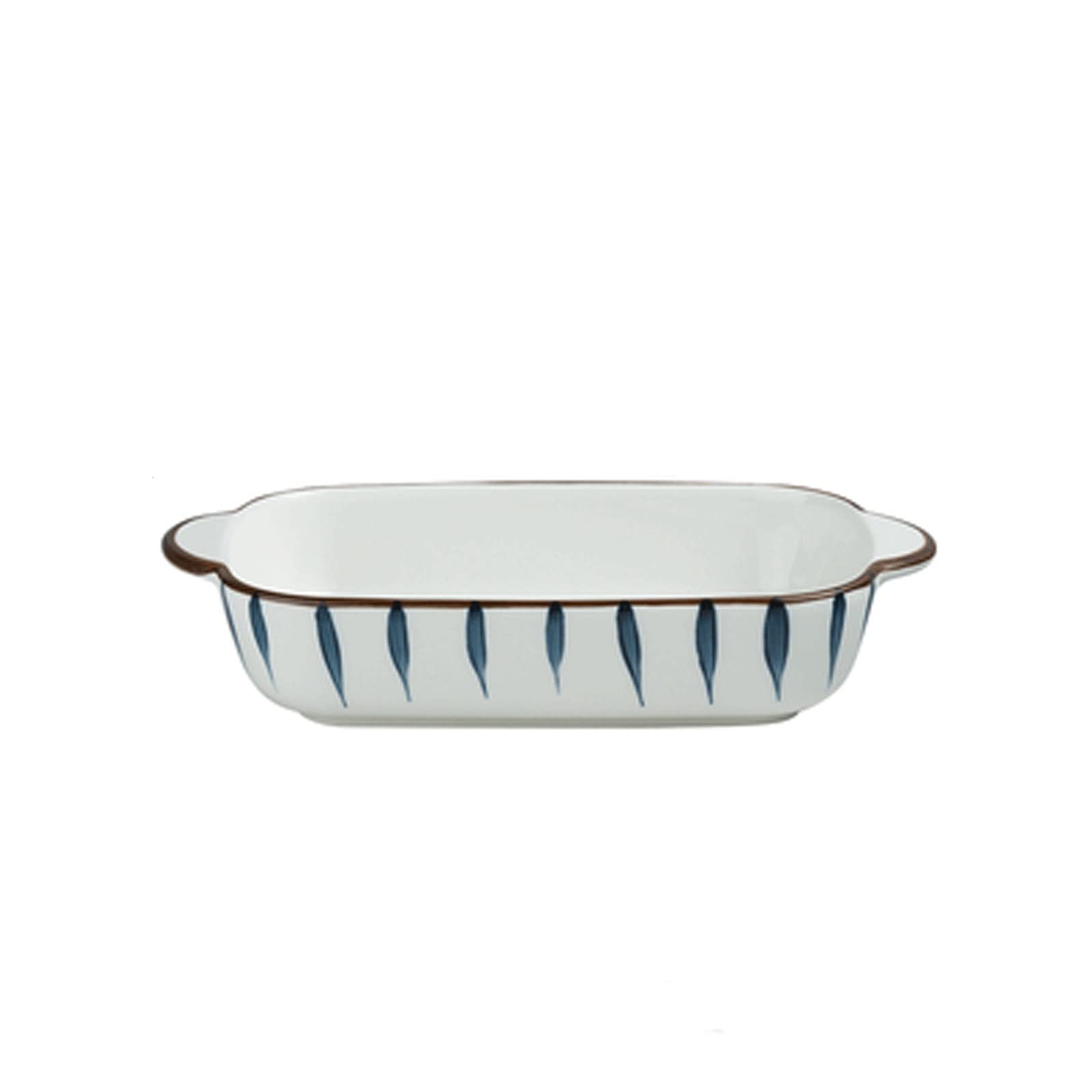 Huangj-0527 White Baking Pans Ceramic Baking Dish,Color Painted Porcelain Rectangular Bakeware Set For Vegetables, Lasagna,Casserole,Bread,Brownies Individual Baking Pan Bakeware Set(White)