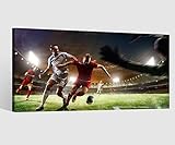 Leinwandbilder Fussball Sport Stadion Ball Tor Leinwand Bild Leinwandbild Wandbild Holz 9BD330, Leinwand Größe 1:40x20cm
