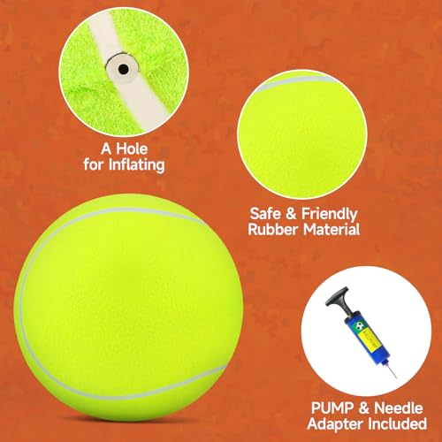 QDAN 2 Pack Soccer Tennis Ball for Dogs: 6” Dog Balls & 9.5” Tennis Balls, Herding Ball for Dogs, Dog Birthday Gifts Dog Present - Thumbnail 6