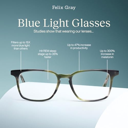 Image of Felix Gray Nash Blue Light Glasses for Women, Blue light glasses Men - Sleep & Wellness Support, Eye Strain Relief