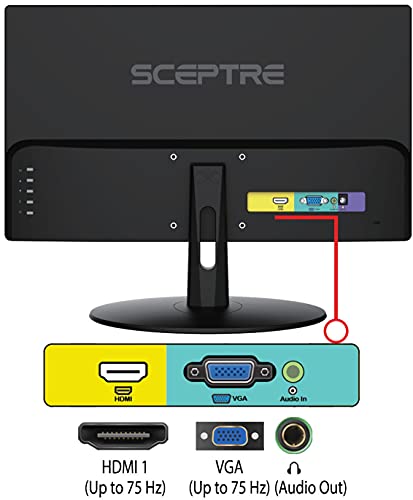 Sceptre 20 Inch Led Monitor 1600 X 900 Hd+ 75Hz Hdmi Vga Build-In Speakers, 99% Srgb Wall Mount Ready Black 2021 (E205W-16003Rtt) #TOP4