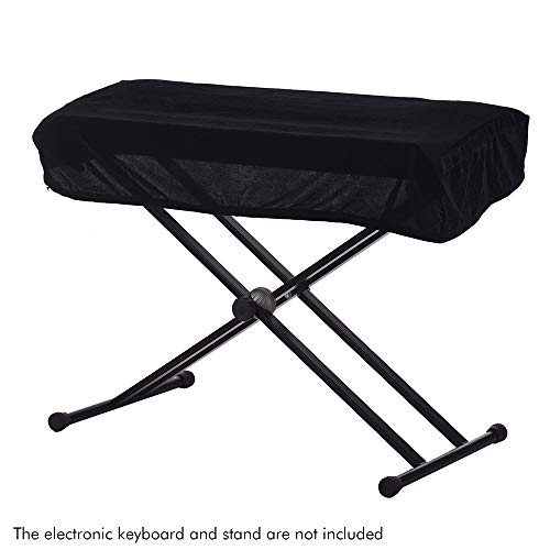 Keyboard Cover,76 Keys Electronic Piano Keyboard Dust Cover Black Soft Cloth Protector Washable