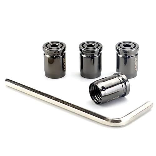 CWMMKL 4 Tapas Válvula de Neumático de Coche de Aleación para Renault Megane III CC 2010-2014, Tapas Antipolvo A Prueba Fugas de Coche Accesorios para Coche,Black