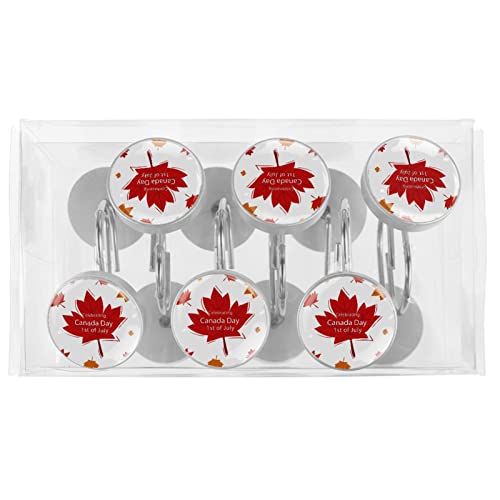 Crochets rideau de douche acier inoxydable antirouille lot de 12 feuille d'érable - 6