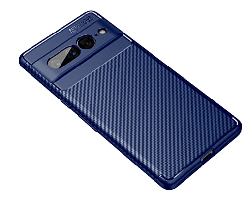 CruzerLite Case for Google Pixel 7 Pro Case, Carbon Fiber Texture Design Cover Anti-Scratch Shock Absorption for Google Pixel 7 Pro 5G Case (2022) (Carbon Blue)