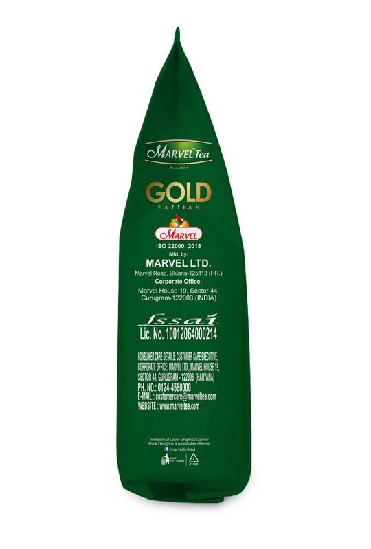 Image of Marvel Tea Gold Pattian Tea 500 Gm With Kadak CTC, Handpicked Chai From Assam & Darjeeling, Stong Black Tea