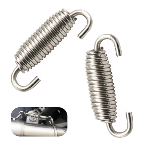 Image of Bawkars 2 PCS Motorcycle Exhaust Spring Kit, 40mm 60mm Stainless Steel Replacement Springs for Muffler Pipe, Universal Fit for Motorbike, Scooter, ATV, Dirt Bike (Silver)
