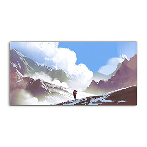 Image sur verre 120x60cm tableau en verre trempé montagne randonnée salon