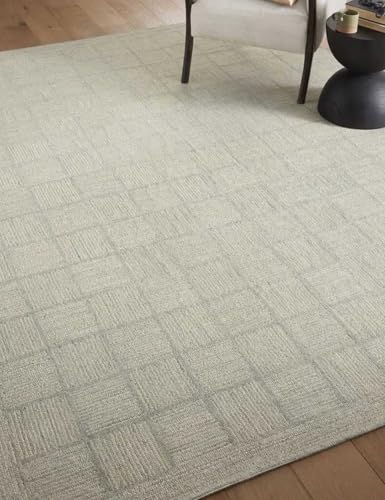 Image of Spectrum Pattern Wool Carpet with Loop Texture Yarn Anti Shedding Carpet Size 8x11 Feet A1 Grey Color