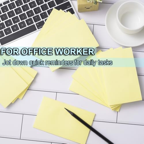 Image of (15 Pads) Sticky Notes 3x5 in,Light Yellow Notepads,Stickies,Memo Note Pad
