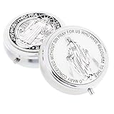 SHINEOFI Joyeros Metálicos para Rosarios Católicos 2 Piezas Caja Vintage Blanca de Almacenamiento para Cuentas de Rosario y Recuerdos Religiosos Estuche Compacto para Comunión y Hogar