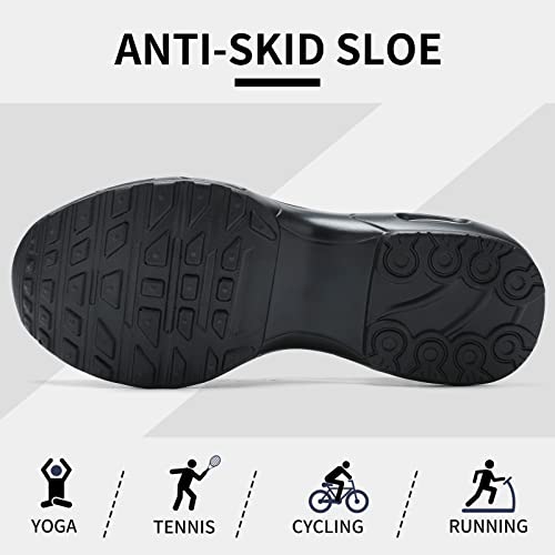 Women's Walking Shoes Sock Sneakers Light Weight Air Cushion Slip On Breathe Mesh Working Shoes Platform Loafers Allblack #TOP4